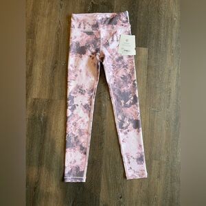 Athleta Girls High Rise Printed Chit Chat Tights Leggings, Sz M (8-10) NEW